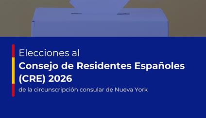 Elecciones al Consejo de Residentes Españoles en la demarcación del Consulado General en Nueva York