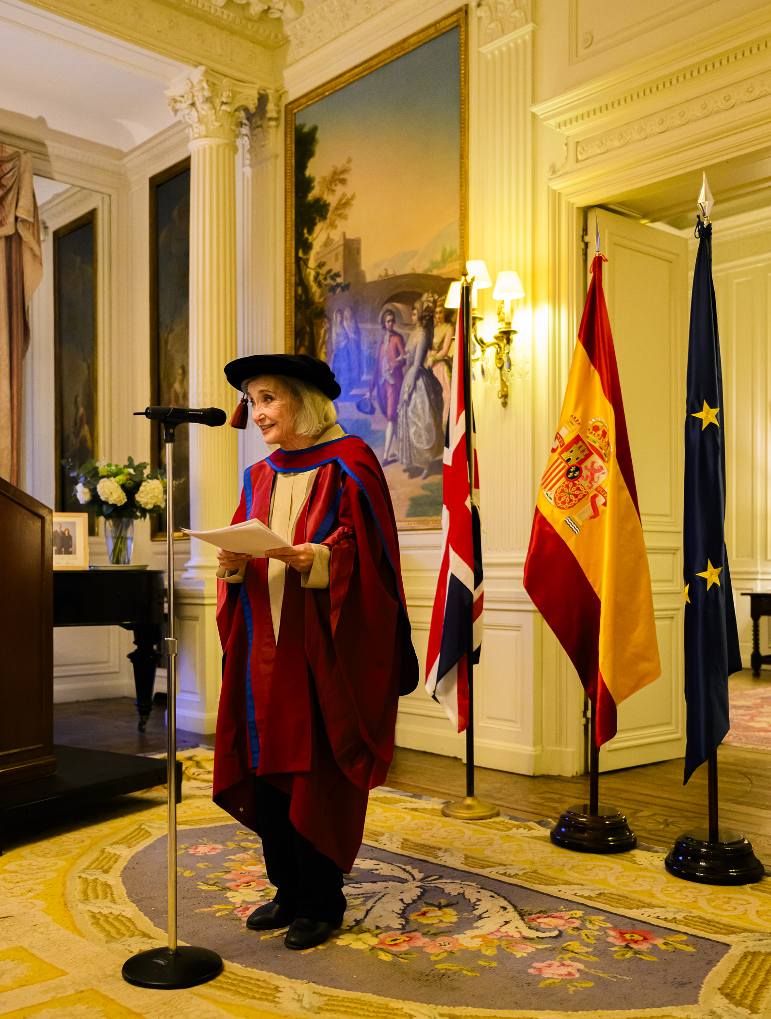 The Royal Central School of Speech and Drama.Nuria Espert receiving A Degree of Doctor of literature (Honoris Causa) conferred by Central.The Amabassador of Spain’s residence. HE José Pascual Marco