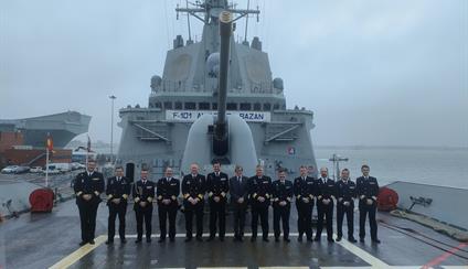 A group of Spanish naval ships docked in Portsmouth and Southampton