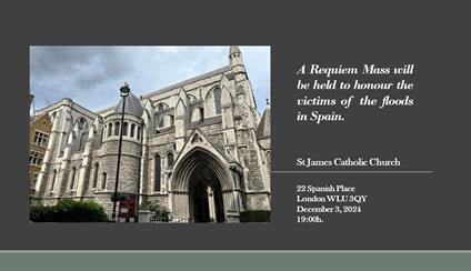 A mass will be held in memory of the victims of the floods in Spain