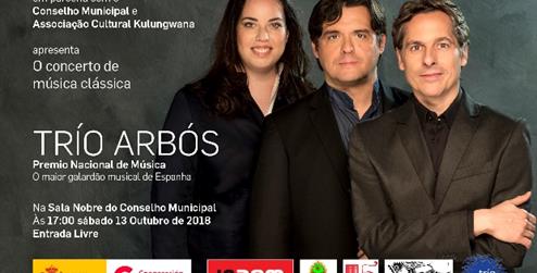 Concierto Trío Arbós en Maputo (Salón Noble del Ayuntamiento, 13 octubre 2018, 17h)