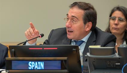 Albares promotes the two-State solution at the United Nations to achieve peace in the Middle East