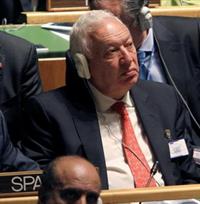 El ministro García-Margallo y el presidente, Mariano Rajoy, en la sesión inaugural de la 67º Asamblea General de la ONU. Foto EFE