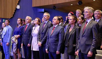 José Manuel Albares participates in a colloquium focusing on the importance of Europe